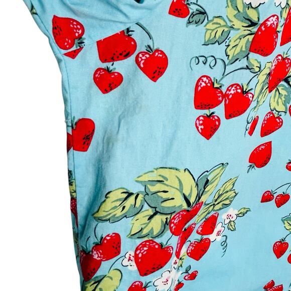 Nick & Nora Strawberry Pajama Top Womens Large Sleepwear‎ Summer Retro Country - Picture 10 of 13